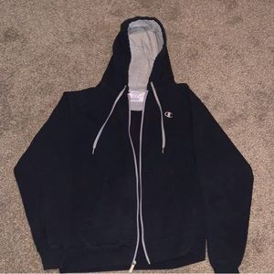 Authentic Black Champion zip up Hoodie.